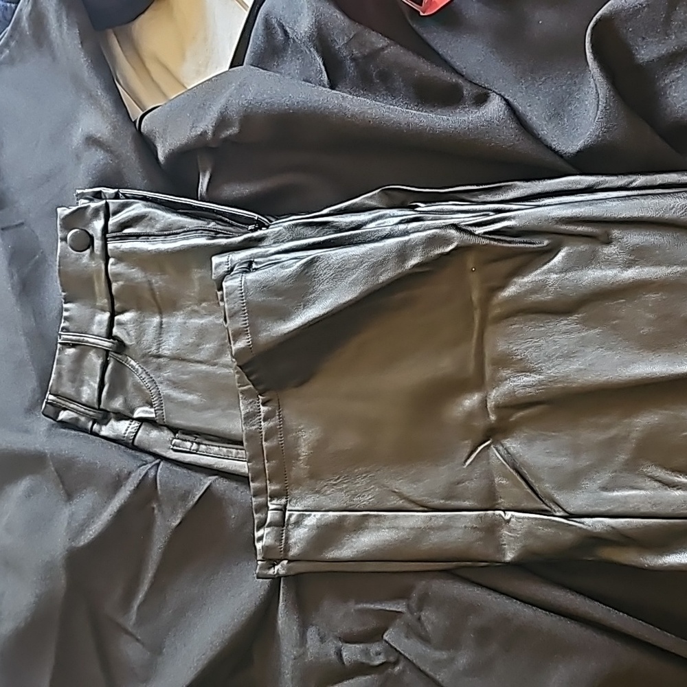 fake leather pants
